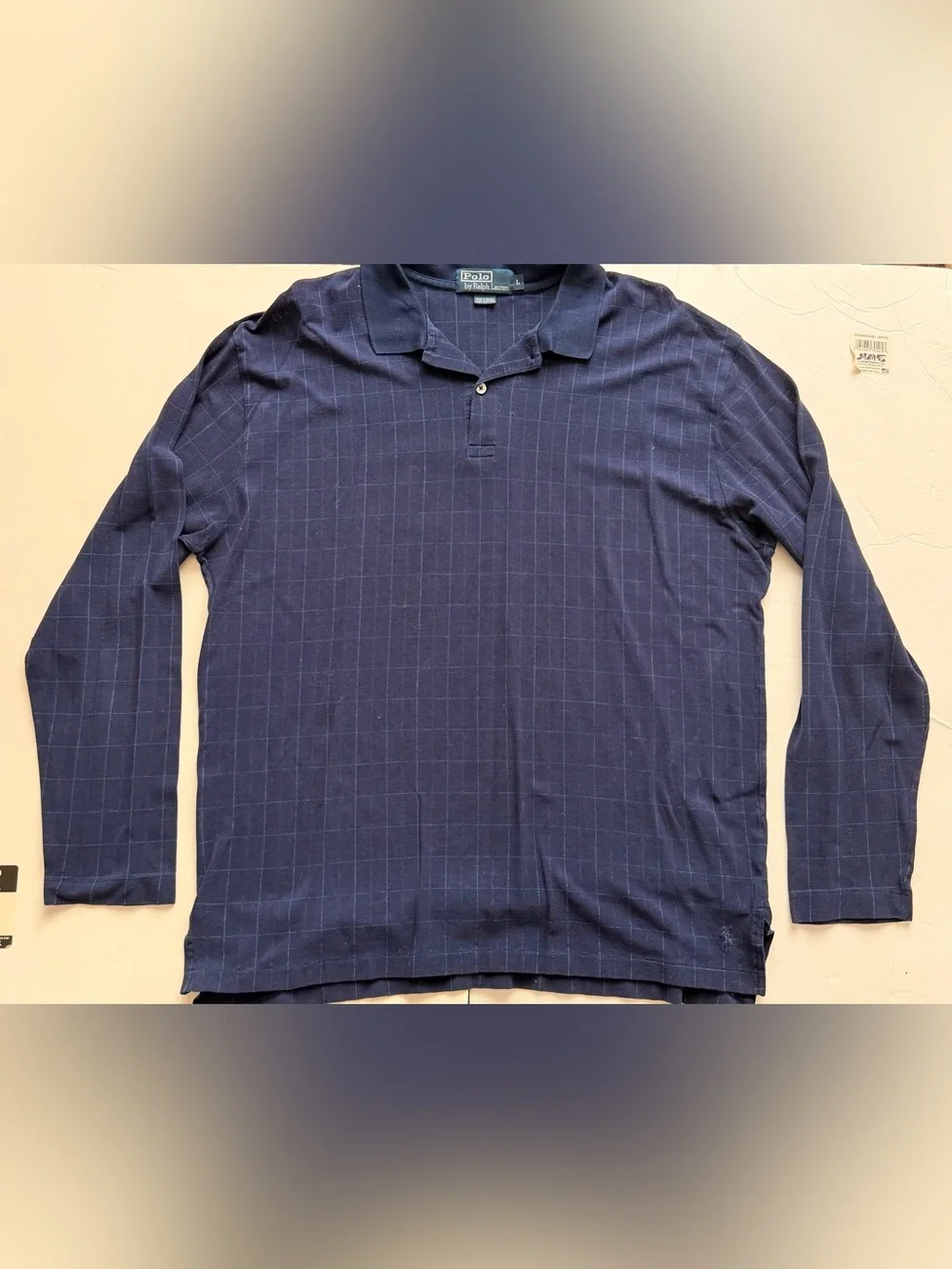 Vintage Polo Ralph Lauren Long Sleeve Polo Shirt Size Large 100% Cotton